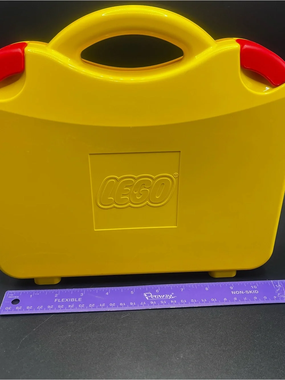 LEGO Plastic Storage Box / Carrying Case W/Handle Yellow Removable Dividers